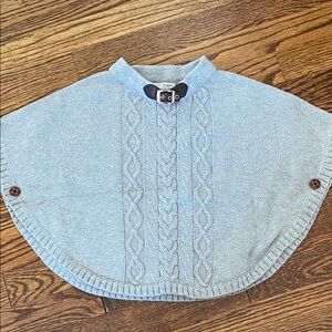 Kids Gray Cable Knit Sweater Cape
